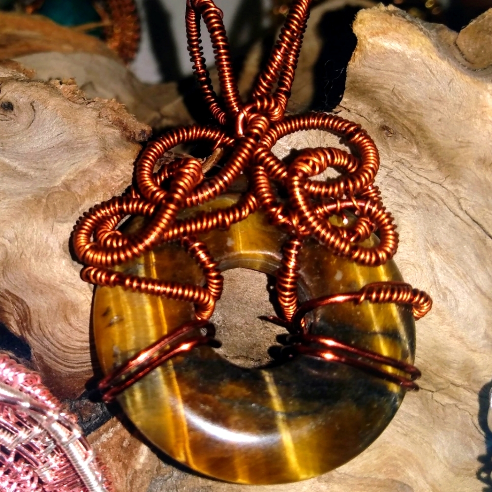 Tiger Eye Donut pendant